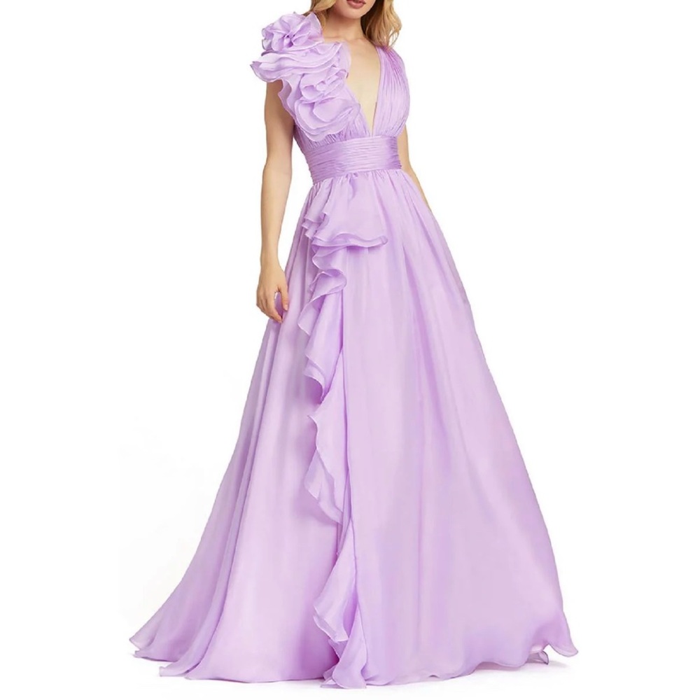 Mac Duggal Lavender Ruffle Gown
